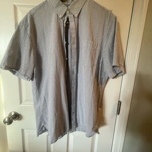 Jos. A. Bank Blue and White Striped Casual Shirt